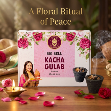 Big Bell Kacha Gulab Premium Dhoop Cup - 10 Cups