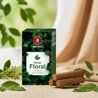 Big Bell Green Floral Wet Dhoop - 100G