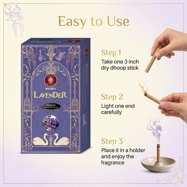 Big Bell Lavender Thick Dhoop Sticks – 10 Sticks