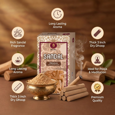 Big Bell Sandal Thick Dhoop Sticks – 10 Sticks