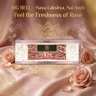 Big Bell Rose Dhoop Sticks 6 Inch | 10 Sticks