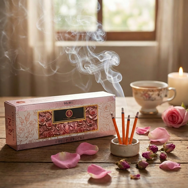 Big Bell Rose Dhoop Sticks 6 Inch | 10 Sticks