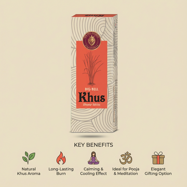 BigBell Khus Dhoop Sticks 6 Inch | 10 Sticks