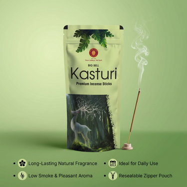 Big Bell Kasturi Premium Incense Sticks - 90 Gram