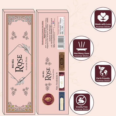 Big Bell Premium Rose Incense Sticks - 10 Sticks