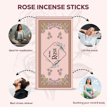 Big Bell Premium Rose Incense Sticks - 25 Sticks